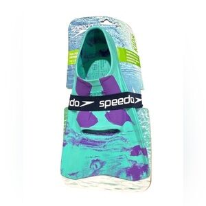 Speedo Kids Swim Training Fins Size M 1-2 Ages 3+ Elite Equipment Purple/Teal